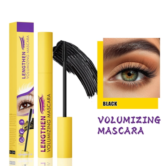 Pisexur Belleza Maquillaje Máscara de pestañas resistente al agua, de larga duración, no se quita fácilmente, se curva, gruesa y no se mancha, 10 mlpara mujeres y hombres