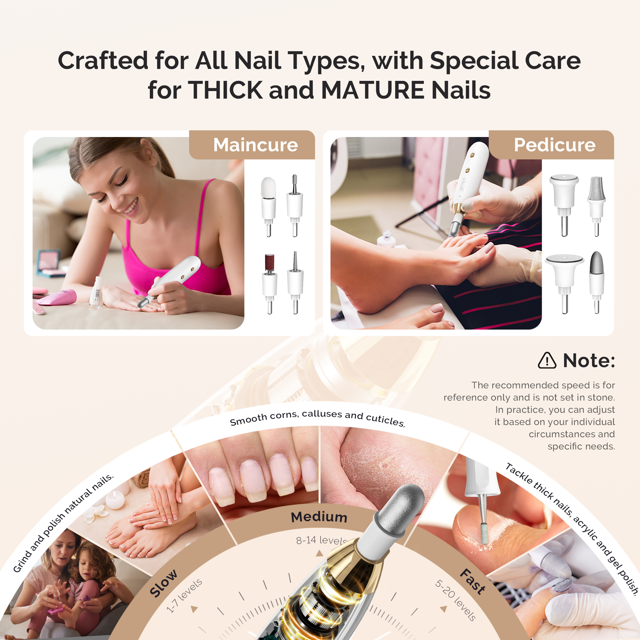 MelodySusie Electric Nail File Manicure Pedicure Kit PC650E photo 3