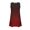 thumbnail image 4 of Tnhcen Women's Casual Sleeveless Ombre Printed Summer Dress, Side Ruffles Round Neck Stretchy Fabric, Plus Size S-2XL Lightweight Casual Day Dress, 4 of 7