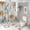 style-114, variant on 4 Pcs Shower Curtain Sets Floral Easter Watercolor Bunny Non-Slip Rugs And Toilet Mat Lid Rug Accessories Holiday Easter Decorations 12 Plastic Hooks for Bathroom Decor 72inch X 72inch