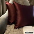 thumbnail image 5 of The HomeCentric Decorative Pillow Cases Wine & Purple Pack of 2, 20"x20" (50x50 cm) Satin Solid Throw Pillow Cover For Sofa, Solid Modern Style - Wine Slub Satin, 5 of 10