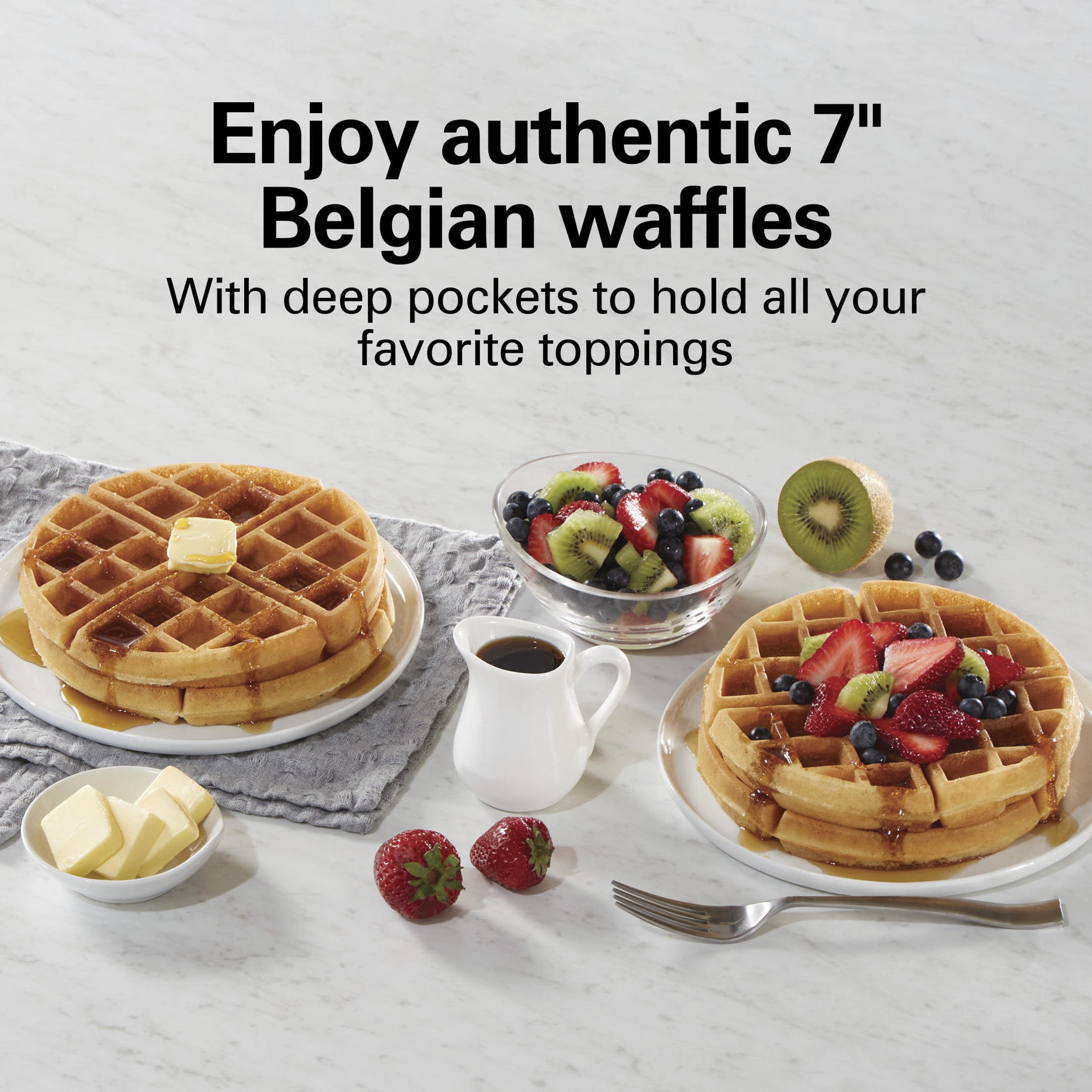 Hamilton Beach Belgian Waffle Maker, Easy Clean Non-Stick