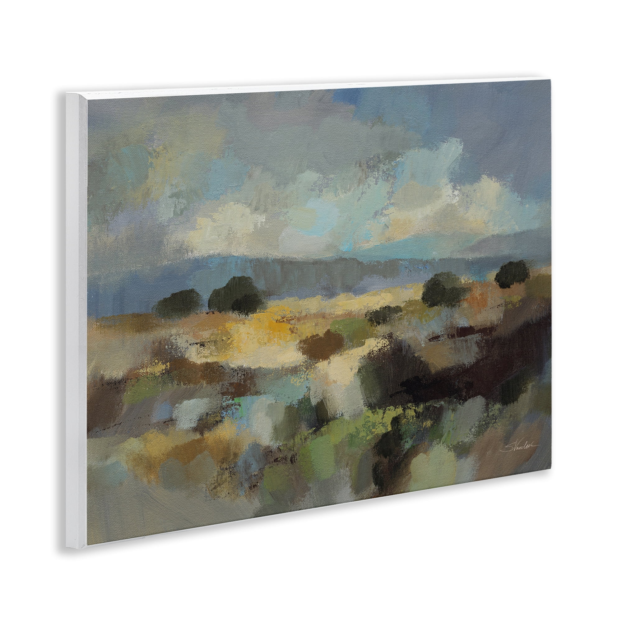 Stupell Industries Muted Blue Landscape with Clouds Wall Plaque Art, design by Silvia Vassileva