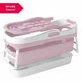 thumbnail image 5 of Puremind Portable Bathtub- 58"Foldable Bathtub for Adults- Collapsible Bathtub with 2 Side Handles and Waterproof Neck Pillow(Pink), 5 of 8