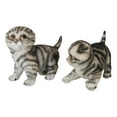 thumbnail image 4 of Pack of 2 Lifelike Adorable Playful Feline Gray Tabby Cats Kittens Figurines, 4 of 8