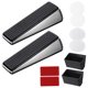 thumbnail image 1 of Uxcell 2 juegos de topes de puerta fuertes con soporte autoadhesivo y protectores, plata/negro, 1 of 7