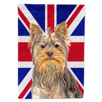 Yorkie / Yorkshire Terrier with English Union Jack British Flag Garden Flag