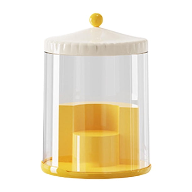 Expositor de muñecas transparente a prueba de polvo para coleccionables, modelo de casa de muñecas Amarillo
