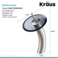thumbnail image 6 of Kraus Tall Waterfall Bathroom Faucet for Vessel Sink with Clear Black Glass Disk, Satin Nickel Finish, 6 of 10