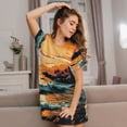 thumbnail image 3 of Fotbe Serene Ocean Sunset Pattern Women's Cotton Nightgown Sleepwear Short Sleeves Shirt Casual Print Sleepdress, 3 of 6