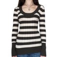 thumbnail image 1 of Liacowi Women Juniors Sweater Stripe Long Sleeve Pullover Slim FitJumpers Tops Loose Knitwear for Teen, 1 of 6
