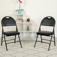 thumbnail image 2 of Flash Furniture 4 Pack HERCULES Series Ultra-Premium Triple Braced Black Vinyl Metal Folding Chair with Easy-Carry Handle, 2 of 14