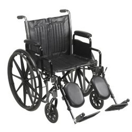 American Standard Wheelchair - McKesson Drive Wheelchair Standard Detachable Padded Desk Arms Composite Black 20 Inch 350 lbs.