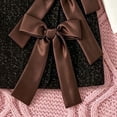 thumbnail image 5 of felwors Girls Bow Dress for Ages 2-7, Long Sleeve Elegant Princess Outfit for Fall (4-5 Years,Coffee), 5 of 7