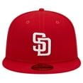 thumbnail image 2 of Men's New Era Red San Diego Padres Logo 59FIFTY Fitted Hat, 2 of 6