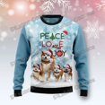 thumbnail image 3 of Suéter navideño feo para hombre con estampado 3D de gato maullido de PLstar Cosmos, jersey de punto informal unisex de invierno MYY24, 3 of 5