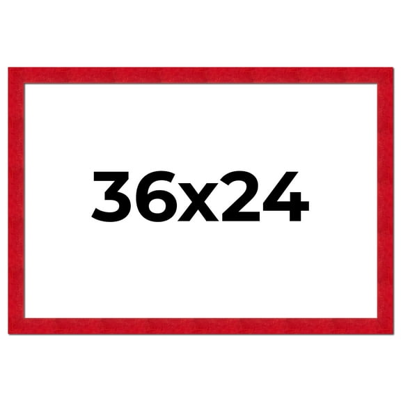 36x24 Frame Red Burl Solid Wood Picture Frame Width 1.75 Inches | Interior Frame Depth 0.5 Inches |