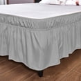 thumbnail image 1 of EastVita Bed Skirt, 15" Drop Extra Long Easy Wrap Around 3 Sides Ruffle Bed Skirt, Solid Color Fade Resistant Machine Washable Dormitory Bedcover with 3 Panels, 1 of 8