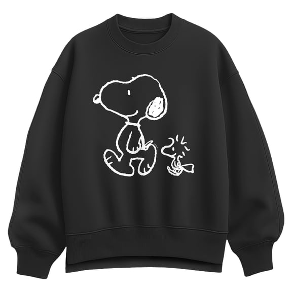 Peanuts - Snoopy Woodstock Walk - Women's Oversized Fleece Crew Sweatshirt