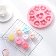 thumbnail image 5 of Kitchen baking mold-silicone 9 even love doughnut mold cake mold love five-pointed star baking mold - pink, 5 of 5