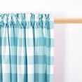 thumbnail image 2 of 2 Pack Buffalo Check Valances for Windows Living Room 18 inches Long Classic Gingham Plaid Bedroom Bathroom Rod Pocket Country Farmhouse Kitchen Window Curtain Valances - 54"x18" Sky Blue & White, 2 of 6