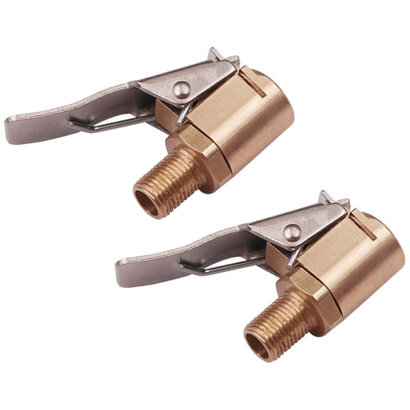 Tire Air Chuck with Clip Adapter, Brass Locking Tire Inflator Nozzle Adapter Connect, No Leakage Tire Chucks for Vehicle Inflator Compressor Pump Connect Accessories Tool 8mm