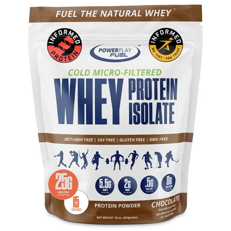 POWER PLAY FUEL Cold Micro-Filtered Whey Protein Isolate Powder, Chocolate 16oz
