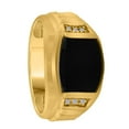 thumbnail image 2 of Mauli Jewels Engagement Rings for Men 0.03 Carat Mens 12x10 Onyx And Diamond Ring Prong-Setting 10K Yellow Gold, 2 of 3