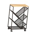 thumbnail image 4 of veasfak Mobile Bookshelf Cart Storage Rack Beside Album Rolling Bookcase with Wheels Black, 4 of 9