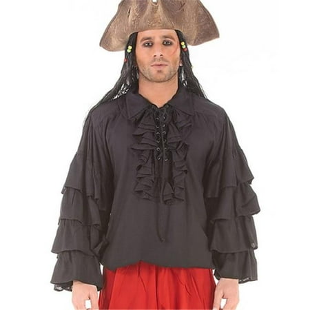 The Pirate Dressing C1084 Henry Morgan Shirt, Black - Extra Large
