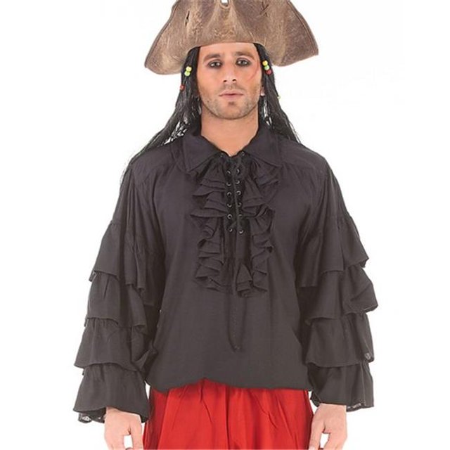 The Pirate Dressing C1084 Henry Morgan Chemise - Noir - Très Grand