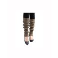 thumbnail image 2 of INSPIRE CHIC Women's Ruffled Cuff Over Knee Length Ribbed Knitted Leg Warmers Brown, 2 of 6