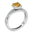thumbnail image 3 of Aonejewelry 0.90 Ct. Ttw Diamond and Cushion Shaped Citrine Ring in 10K White Gold, 3 of 4