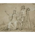 thumbnail image 3 of Anonymous 24x20 Black Modern Framed Museum Art Print Titled - Hercules and Seated Woman (19th Century), 3 of 5