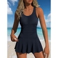 thumbnail image 3 of URSOFINE Women One Piece Tummy Control Swimsuit Modest Swim Dress Bathing Suit Skirt Swimwear, 3 of 4