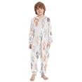 thumbnail image 2 of Soft Big Kids Onesie Pajamas Cozy Loose-Fit Jumpsuits for kids with Pockets for Christmas Lounge & Play Watercolor Dog Paw Prints, 2 of 8