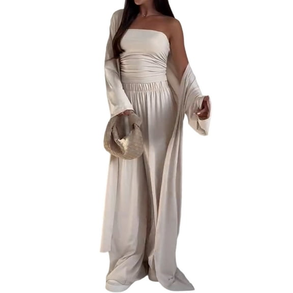 Women'S Autumn Home Wear Three-Piece Sportswear Casual Long-Sleeved Top High-Waisted Sports Pants Suit  S