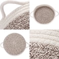 thumbnail image 4 of Decorative Gift Basket, Contrast Color Harmony Foldable Storage Baskets 10X3 Inch, Soft Basket With Convenient Handle Design For Easy Mobility And Storage, Cotton Rope Material,, 4 of 5