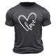 thumbnail image 4 of Tops para hombre, blusas y camisas de cuello redondo y manga corta para hombre. Camiseta/camisa informal de cuello redondo y manga corta con estampado de corazones para hombre. Tops de poliéster para, 4 of 4