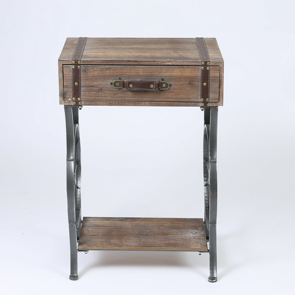 Rustic Single Drawer Accent Table