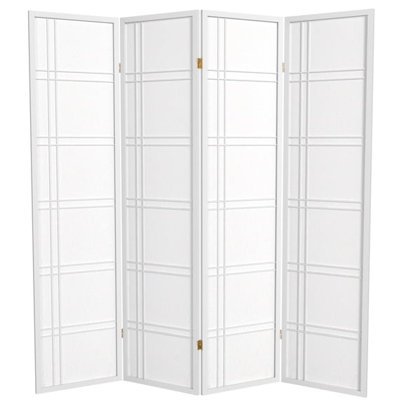 6 ft. Tall Double Cross Shoji Screen - White - 4 Panels