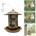 thumbnail image 2 of WMGHA Metal Bird Feeders for Outside, Squirrel Proof Wild Bird Feeder, Hanging Outdoor Mesh Tube Iron Birdfeeder with 4 Perches, Tray, Large Roof,Weatherproof, Garden Yard Decoration, 2 of 9