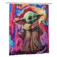 thumbnail image 2 of Cortina de ducha de Yoda con dibujos animados, cortinas de ducha para baño con 12 ganchos, impermeable, lavable, poliéster, juego de decoración para el baño, 60 x 72 pulgadas, plástico, 2 of 8