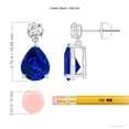 thumbnail image 2 of ANGARA Lab Grown 6 Ct Blue Sapphire Drop Earrings with Lab Diamond for Women in 14K White Gold (Size-10x8mm) | Anniversary, Jewelry Gift for Women | Lab-Grown Blue Sapphire Earrings, 2 of 5
