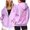 Light Purple, variant on Breast Cancer Awareness Hoodies for Women Long Sleeve Loose Casual Zip Up Jacket Hooded Sweatshirt with Pockets