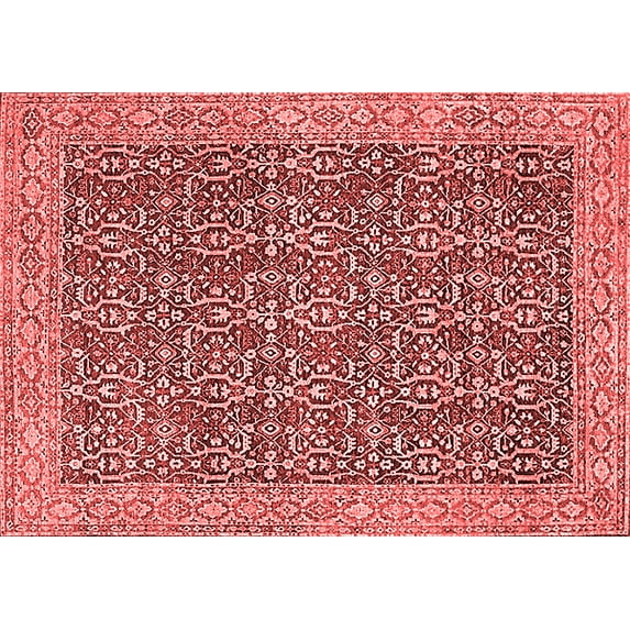 Ahgly Company Indoor Rectangle Oriental Red Traditional Area Rugs, 7' x 9'