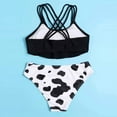 thumbnail image 3 of Edvintorg Kids Swimsuits for Girls 6-12 Fashion Cow Print Backless Tankini Top with Shorts Swimsuit Two Piece Bathing Suit Bikini Teen Beachwear, 3 of 6