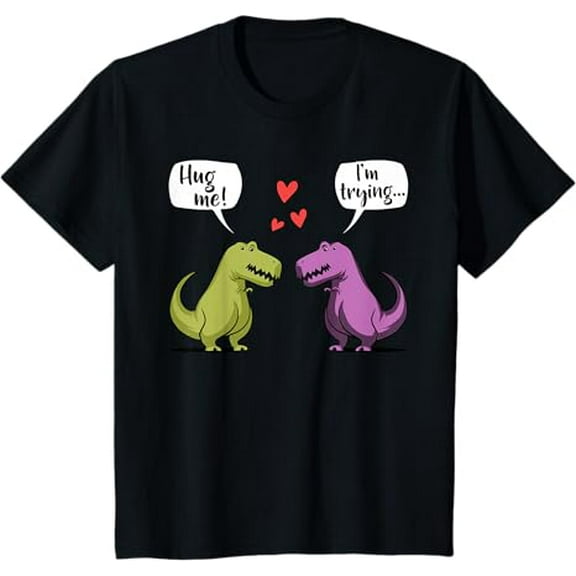 T-Rex Dinosaur Hug Me Valentines Day Boys T-Shirt