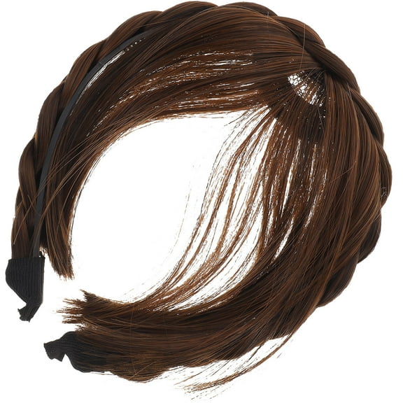HOMEMAXS Fashion Synthetic Wigs Headband Front Hair Bangs Fringe Hair Extensions for Women Girls(Light Brown)