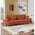 thumbnail image 2 of Mid Century Modern Upholstered Sofa, 103" Sectional Comfy Sofa Couch with Pillows, Deep Seated Sofa with Wood Leg for Living Room, Office, Apartment , 600lb Weight Capacity, Brick red, 2 of 9